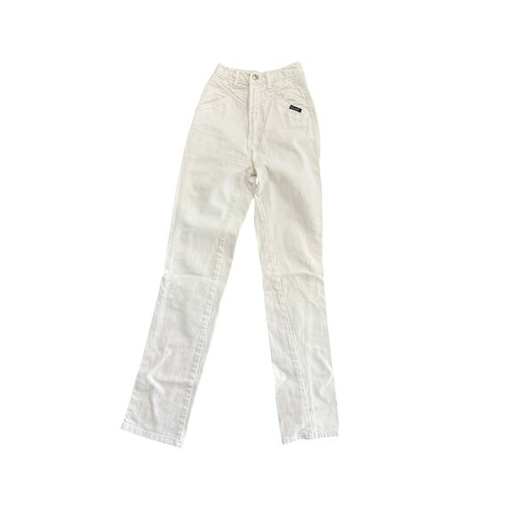 Vintage RARE Rockies Women's White 100% Cotton Denim Western Jeans Size 00 - Picture 1 of 5